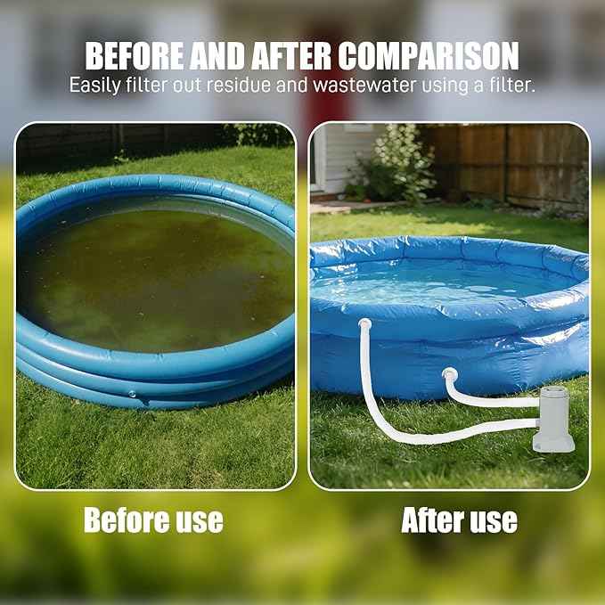 Above Ground Pool Filter Pump, Powerful Pool Filters System Above Ground Quickly and Cleanliness of Your Pool Water, Pool Pumps for Above Ground Pools (Unidirectional Interface: 530 GPH)