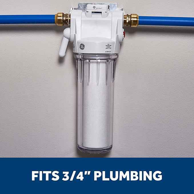 GE Whole House Water Filtration System, Reduce Sediment, Rust & More, Install Kit & Accessories Included, Filter Not Included, Replace Filter (FXWTC, FXUSC, FXWPC, FXWSC) Every 3 Months, GXWH20T