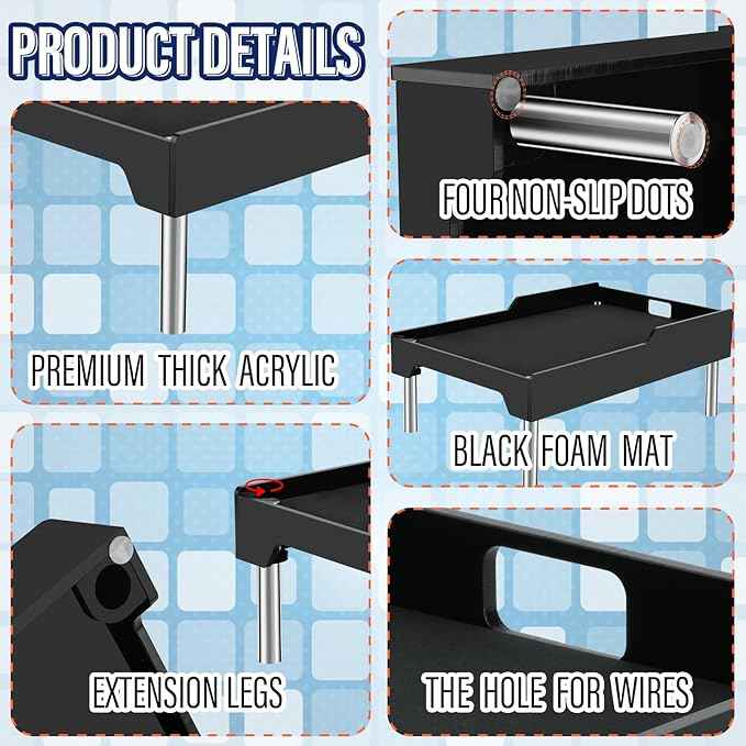 Beautyflier Raised Dog Feeder Stand Elevated Holder for Automatic Cat & Dog Feeders Pet Water Bowl Dispenser Stand Adjustable Fits Small Jugs Holds 5KG, Black (Holder ONLY)