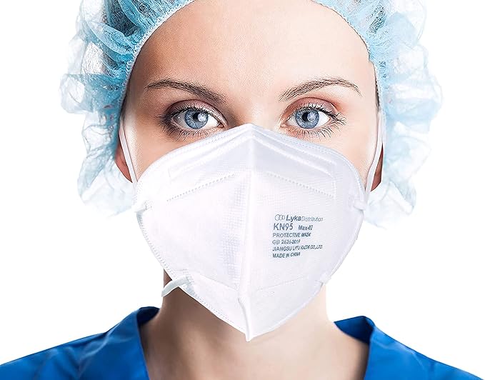 Lyka KN95 Face Masks 50 Pack – 5-Ply Disposable Masks for Dust, Work, Sanding, Painting, Allergies, Lawn & Cleaning - AquaVibe