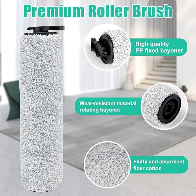 3881 Replacement Roller Brush Filter for Bissell Crosswave HF2/3845N/3831 Floor Scrubber Vacuum, for Bissell Crosswave Replacement Parts, 2 Roller Brush Replacement 2 HEPA Filter - AquaVibe