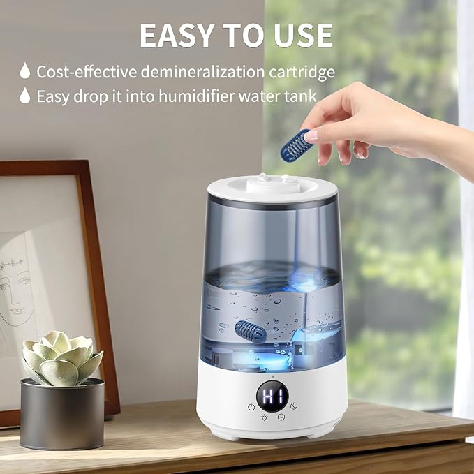 12-Pack Demineralization Cartridge for Humidifier Compatible with HoMedics Total-Comfort Ultrasonic Humidifier Demineralizer Tablets Filter Replacement for Water Decalcification, Remove Odor