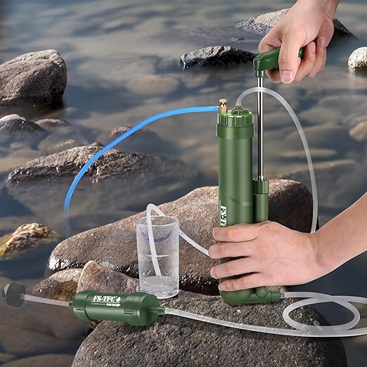 FS-TFC Portable Reverse Osmosis Water Filtration System 0.0001 Micron Super-high Precision Water Purification Survival Gear for Hiking, Camping, Travel, and Emergency Preparedness