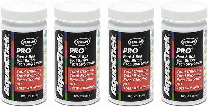 AquaChek 511710-04 Pro 5-in-1 Swimming Pool Test Strips, 4-Pack
