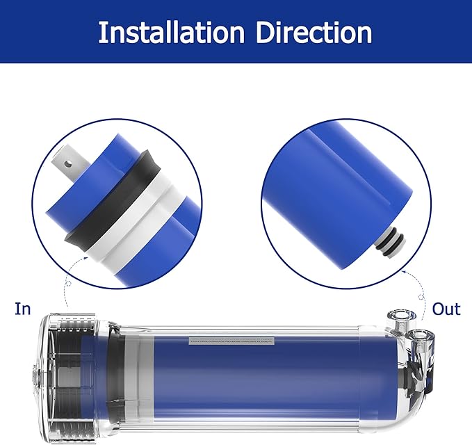 400 GPD RO Membrane Filter 12"x3" Reverse Osmosis Membrane Element Replacement Fits Under Sink RO Drinking Water Filter Filtration Purifier System, 1 Pack