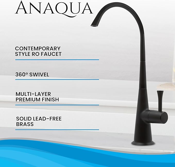 Metpure Non-airgap Brass RO Faucet Reverse Osmosis Drinking Water Filtration System Water Dispenser Spout. Contemporary Style. Include Wrench and Faucet Adapters. Matte Black