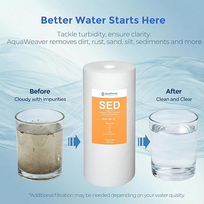 5 Micron 10" x 4.5" Whole House PP Sediment Water Filter Replacement Cartridge for Culligan WH-HD200-C,HD-950A, Aqua-Pure AP801B,AP801T,AP801-C,APWC801,APWC801-C, 2PACK