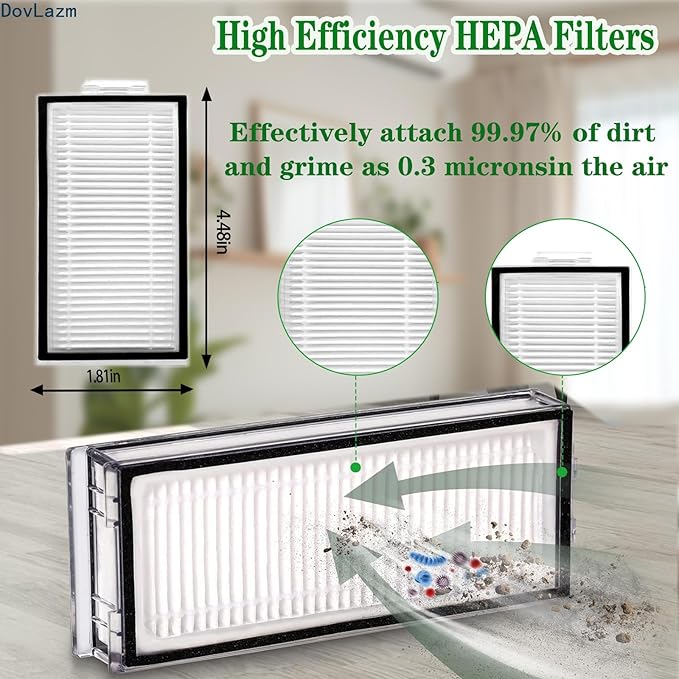 21 Pcs Q7 Max Replacement Parts，for Roborock Q7 / Q7+ / Q7 Max / Q7 Max+ Vacuum Cleaner Accessories Kit, 1 Main Brush, 4 Filter, 4 Mop Pad, 6 Side Brush，6 Vacuum Bag - AquaVibe