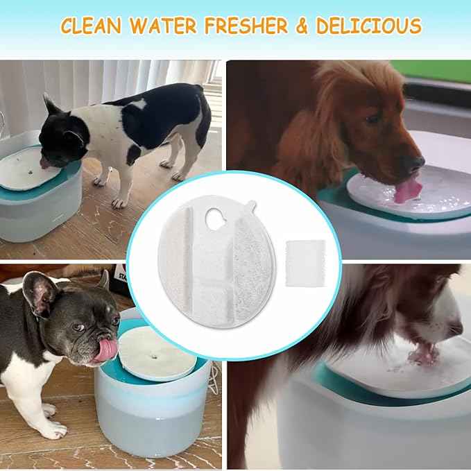 20 Pack Dog Water Fountain Replacement Filters for Petlibro Capsule Dog Fountain PLWF008,Pet Water Fountain Filter with Replacement Pre-Filter Pump Sponges with 1 Hard Brush.