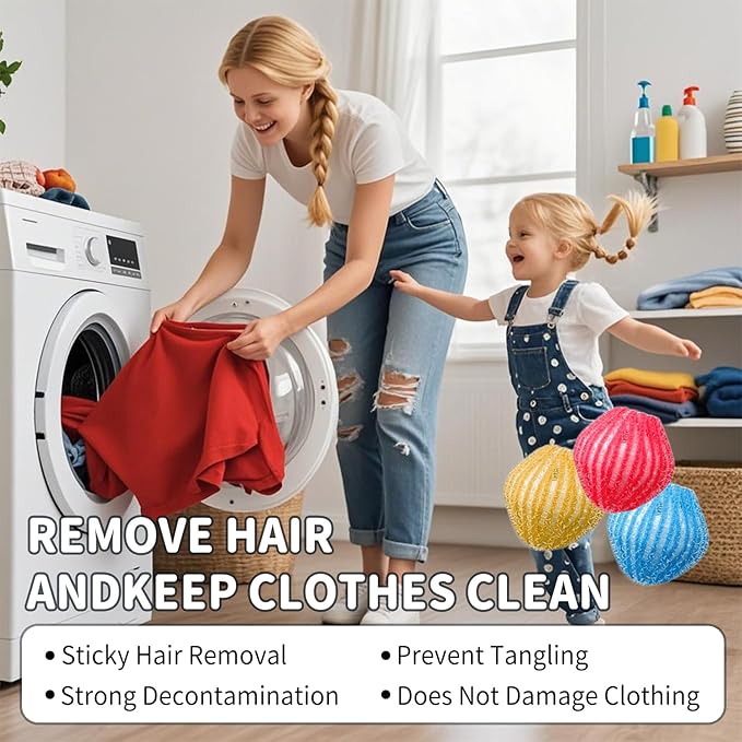 18Pcs Pet Hair Remover for Laundry,Reusable Laundry Pet Hair Catcher,Pet Dog Cat Hair Catcher Lint Remover,Suitable for All Washing Machines - AquaVibe
