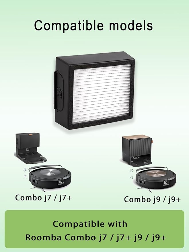 6 Pack Vacuum Filters Replacement Parts Only for iRobot Roomba Combo j7+, Combo j9+ and Max 10 Model - AquaVibe