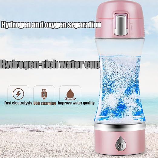 Portable Electrolyzed Water Machine for Home Office Travel,Alkaline Ionizer Generator,Rechargeable Hydrogen Water Generator,Pink