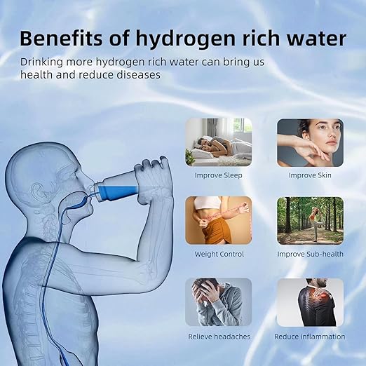 Hydrogen Water Bottle, Portable Hydrogen Water Bottle Generator, Rechargeable Hydrogen Water Generator, Suitable for Home, Travel and Office