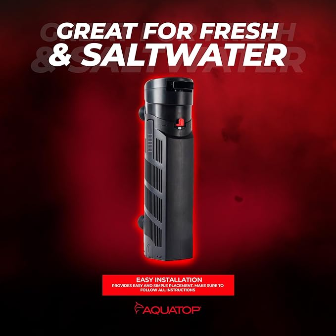 Aquatop 395 GPH Internal Filter - Crystal Clear Water - Fresh & Saltwater Use - Adjustable Flow Rate - Submersible Filter - Tanks or Sumps - SP13-UV