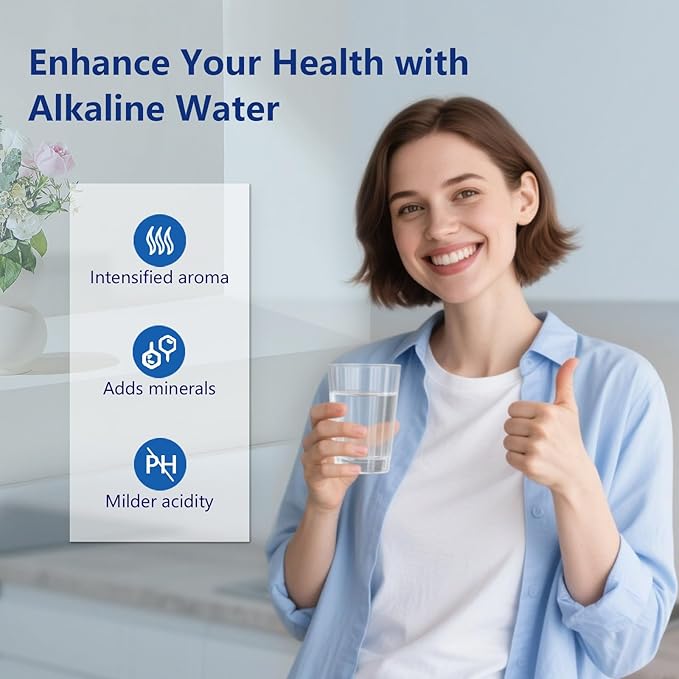 Alkaline Water Filter Replacement Filter for Waterdrop® WD-PF-01A Plus, Increase PH, Reduces PFOA/PFOS, Chlorine, Compatible with Waterdrop® Pitchers, Lasts 2 Months or 100 Gallons, 1 Pack