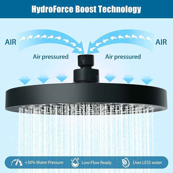 10 Inch Filtered Shower Head, Rain Shower Heads with Filters to Remove Chlorine, Shower Head for Hard Water