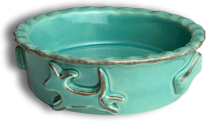 Carmel Ceramica Pdsa3001 Aqua/Green Dog Food/Water Bowl, Small