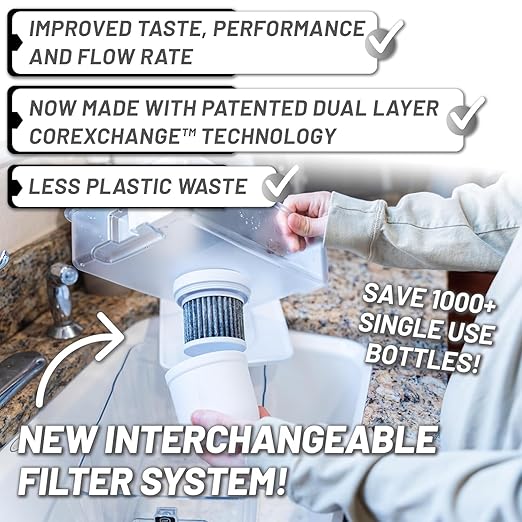 Epic Pure XP Water Filter Dispenser with Advanced CoreXchange™ Filter. 36 Cup 100 Gallon Made in USA Filter. NSF Certified | Removes PFAS, Lead, Chlorine & More | BPA-Free |