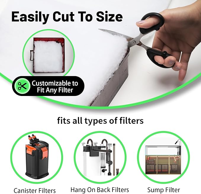 hygger 3/4'' Thick Aquarium Filter Floss 12