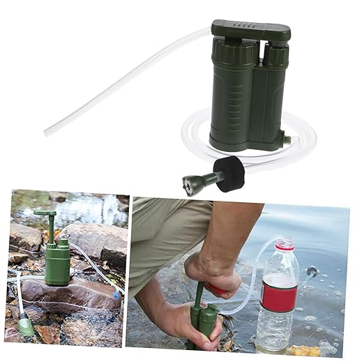 Toyvian 1pc Portable Water Filter Pump Emergency Survival Purifier for Camping Hiking and Outdoor Adventures Lightweight Water Filtration Device