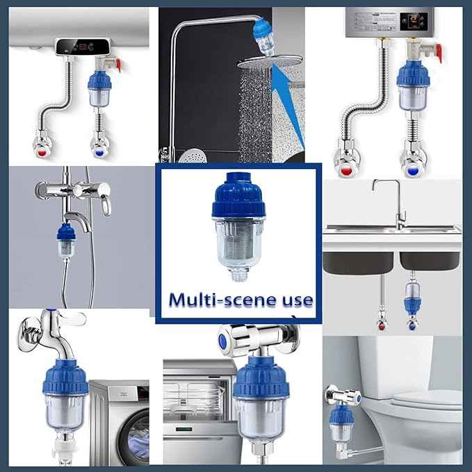 Hard Water Shower Filters, Showerhead Filters for Filtering Sediment and Other Impurities, High Output Household Tap Water Purifiers for Kitchen/Washing Machine/Bathrooms, Shower Water Filter Softener