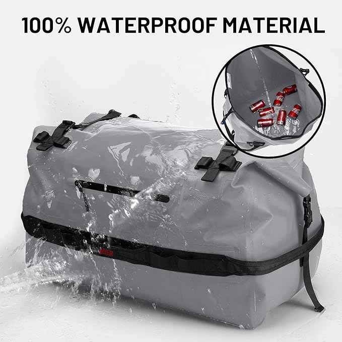 MIER Waterproof Duffel Bag Motorcycle Dry Bag Backpack Large Roll-Top Heavy Duty Dry Duffle Bags for Kayaking Camping Boating Gym Beach Cruise Ship, 60L/80L