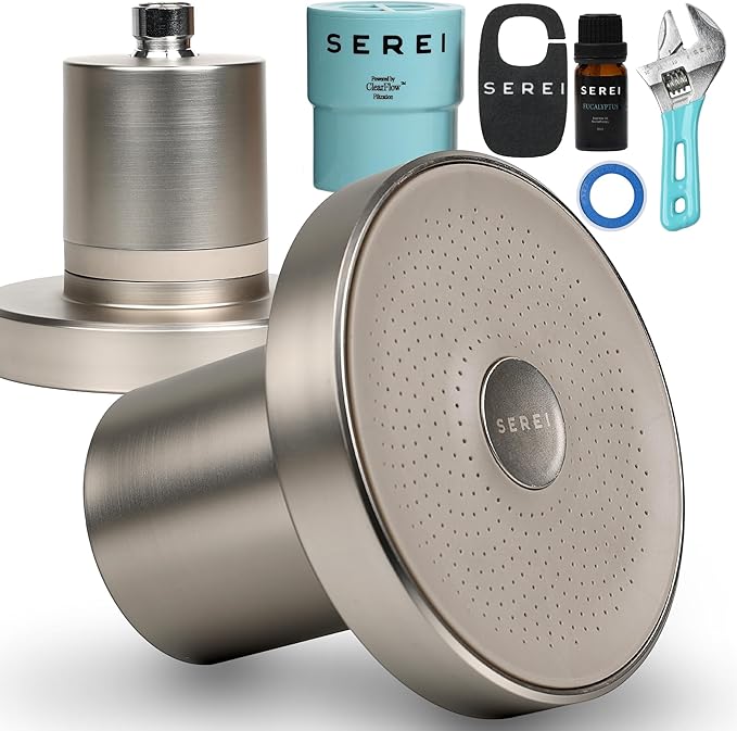 Lab Tested Filtered Shower Head | Best Shower Head with Filters for Chlorine & Hard Water | High Pressure Shower Filter for Healthy Skin & Hair | Soothes Dry or Irritated Skin & Hair (Brushed Nickel)