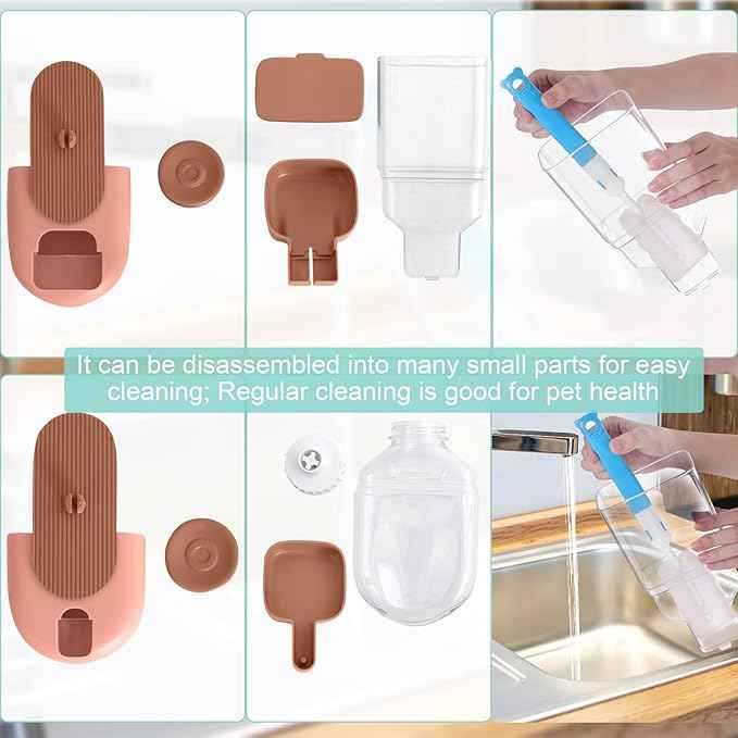 Hanging Automatic Food Water Dispenser,Gravity Rabbit Feeder and Water Dispenser Set for Bunny Chinchilla Guinea Pig Hedgehog Ferret