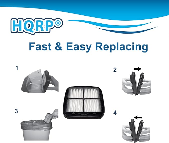 HQRP 2-pack Filter Assembly compatible with Bissell Auto-Mate 35V4, Pet Hair 33A1 27K6, CleanView 47R5 series Hand Vacs, parts 2037416 203-7416 2031432 203-1432 97D5 Replacement - AquaVibe