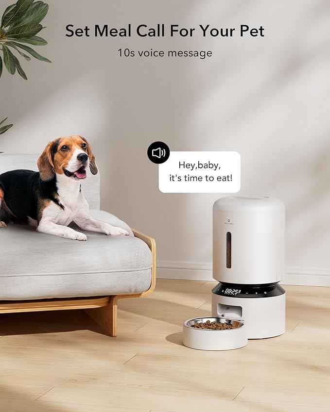 PETLIBRO Automatic Cat Feeder, Automatic Dog Food Dispenser with Freshness Preservation, 5L Timed Pet Feeders for Dry Food, Up to 6 Meals Per Day, Granary 5L Basic Button Type White