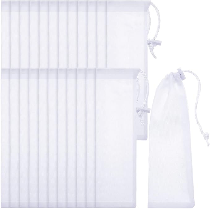 Lint Traps Catcher for Washing Machine Nylon Mesh Lint Traps for Home Laundry Washing Machine Drain Systems Discharge Hoses Filter, 9.4 x 3.1 Inch (24 Pieces) - AquaVibe
