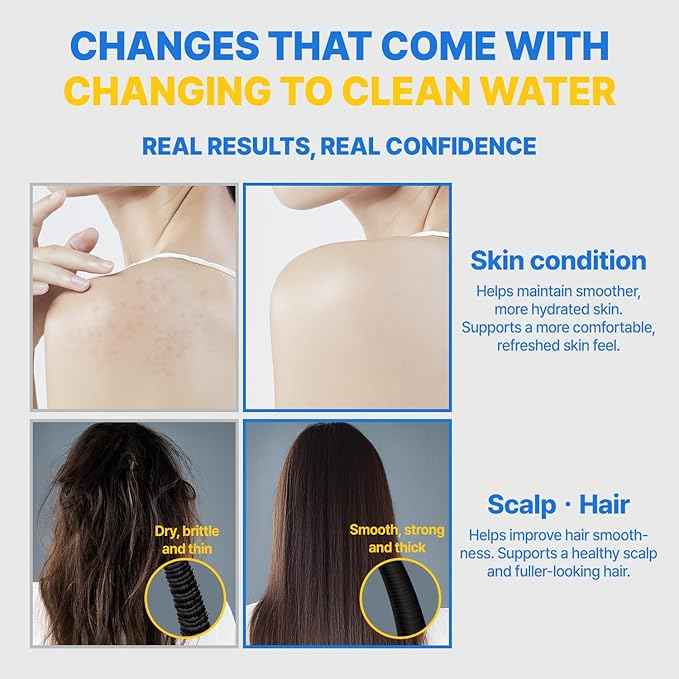 Filter Showerhead Born From Korea’s Beauty Heritage – Pure Carbon Filters for Softer Skin & Smoother Hair | Eco Hose 2M (79in) l 6 Month Advanced Filtration Set (AJ8200MC-ECO-6MO-SLV)