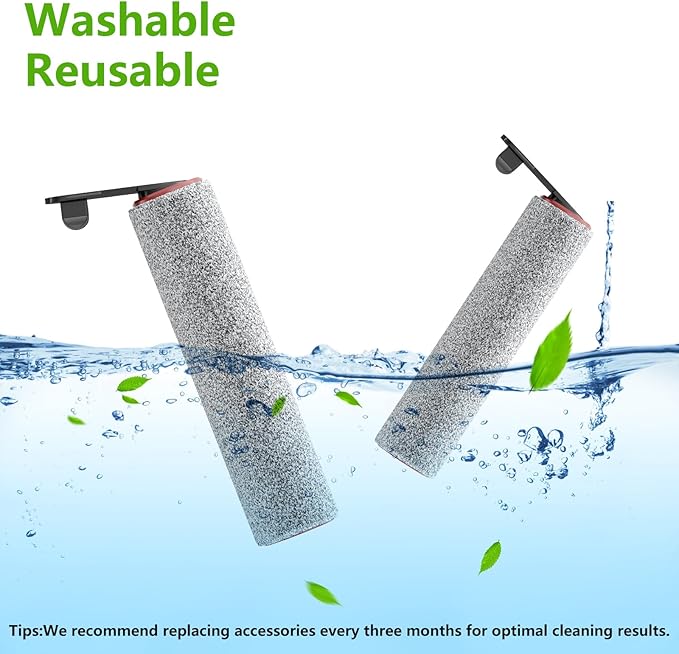 Replacement Vacuum Filters Roller Brushes Compatible with Dreame H12 Pro Wet Dry Vacuum Cleaner, Efficient Replacement Filters for Clean Floors (【H12Pro】2 Brush) - AquaVibe