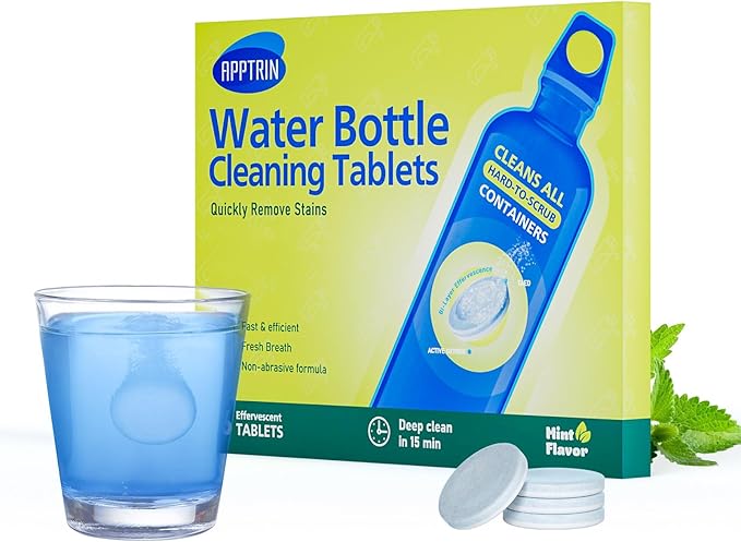 Water Bottle Cleaning Tablets, 36 Pack Bottle Clean Tablet Hydration Bladder Cleansing Tablets for All Plastics and Glass Drinking Containers