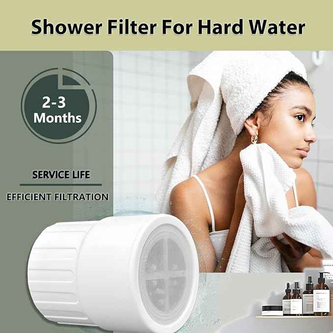 Replacement Shower Head Filter 2 Pack fits for JOLIE Shower Head Filter Catridge for Hard Water, High Ouput for Softening Water, Healthy Skin and Hair