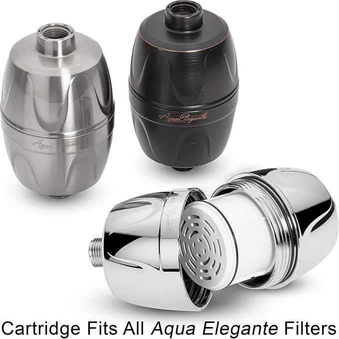 Aqua Elegante 16-Stage Shower Filter - Universal Showerhead Water Filters To Remove Chlorine + Hard Minerals - Bath Purifier And Best Softener System With Activated Charcoal - Replacement Cartridge