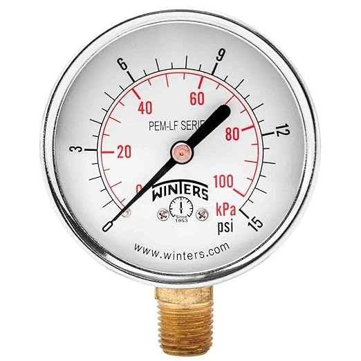 Winters PEM211LF PEM-LF SERIES (LEAD-FREE) 2.5" 0/15 PSI/KPA 1/4" NPT LM