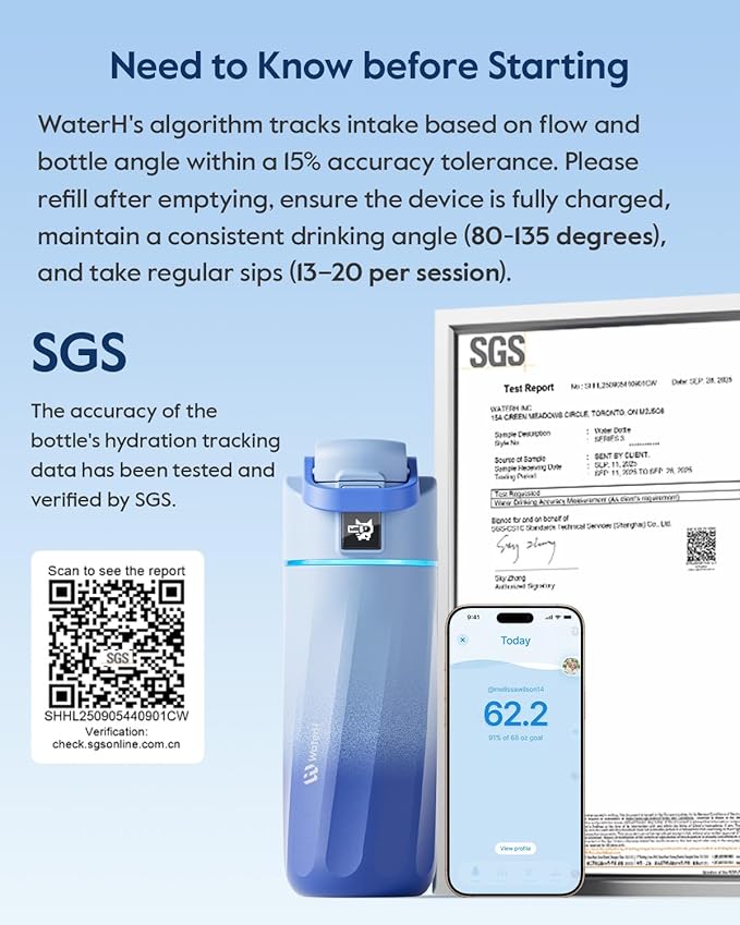 BOOST Smart Water Bottle with Reminder & Tracker, 16oz Kids Water Bottle for School, DIY Refrigerator Magnets, BPA-Free Vacuum Insulated Stainless Steel, Ideal Gift for Christmas, New Year