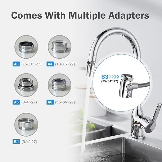 Frizzlife SS99 Countertop Water Filter System, 0.5 Micron NSF Certified 6-Stage Reduces 99.99% Lead, Chlorine, Heavy Metals, Bad Taste & Odor, Stainless Steel Faucet Water Filtration for 8000 Gallons