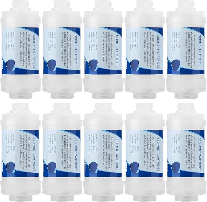 5" Sediment Pre-Filters, 4-point thread High Flow 10 Micron, for Whole House Water Filter System (pack of 10)