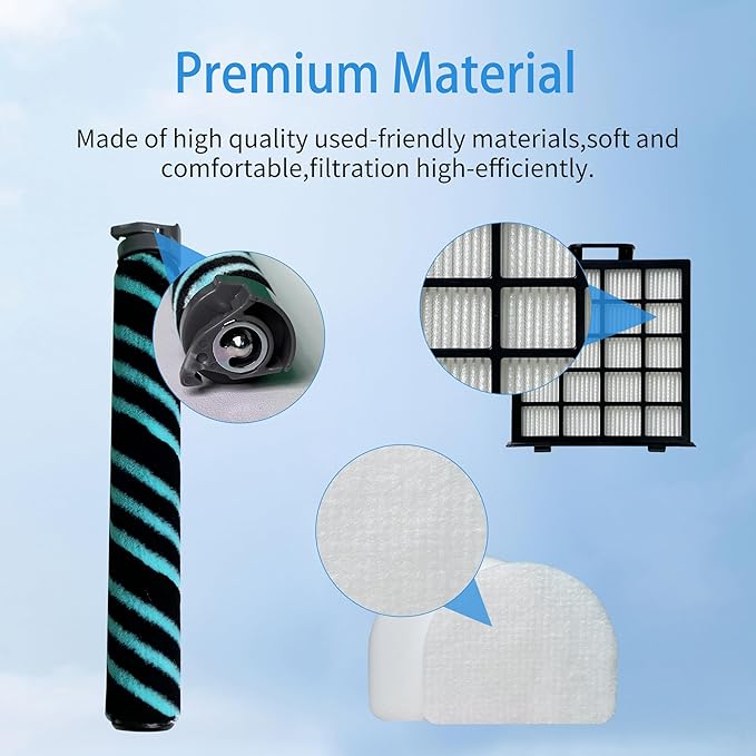 Replacement Parts Roller Brush & HEPA Filter Foam & Felt Filters Compatible with Shark Power Detect Upright AZ4000 AZ4002 AZ4002C Vacuum Cleaner - AquaVibe