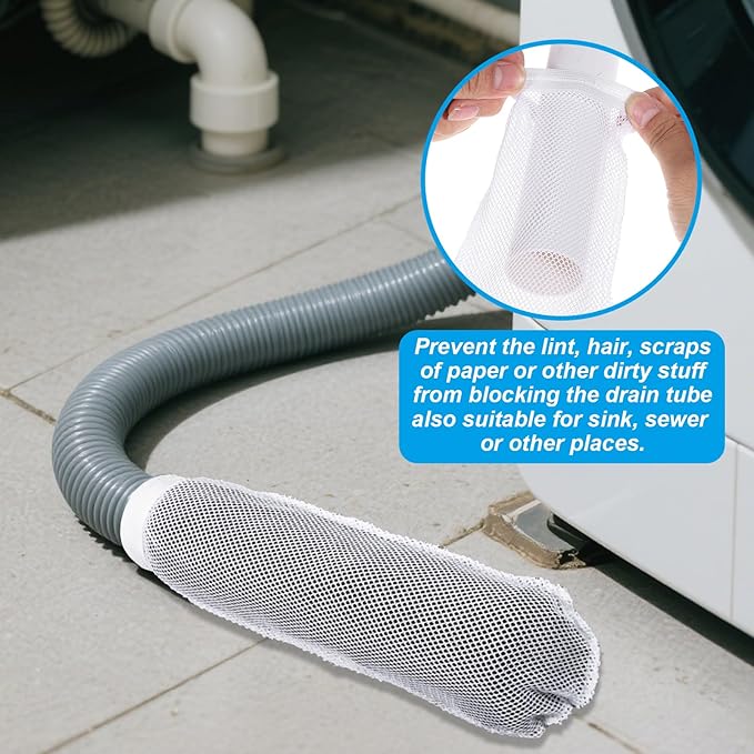 32 Pieces Lint Trap and Cable Ties Set for Washing Machine Laundry Lint Catchers Cable Ties for Discharge Hoses Effective Lints Filtration Fits Most Washing Machines