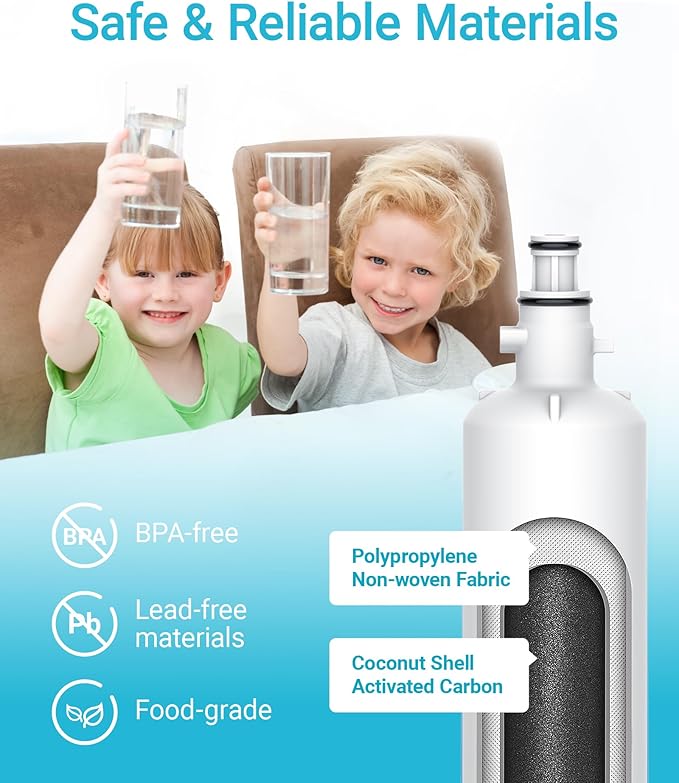 AQUA CREST Replacement for GE® RPWFE®, RPWF (with CHIP) Refrigerator Water Filter, Compatible with GYE22HMKES, GYS22GMNES, GYE22HBLTS, DFE28JSKSS, GFE28HMHES, GNE29GYNFS, 3 Filters