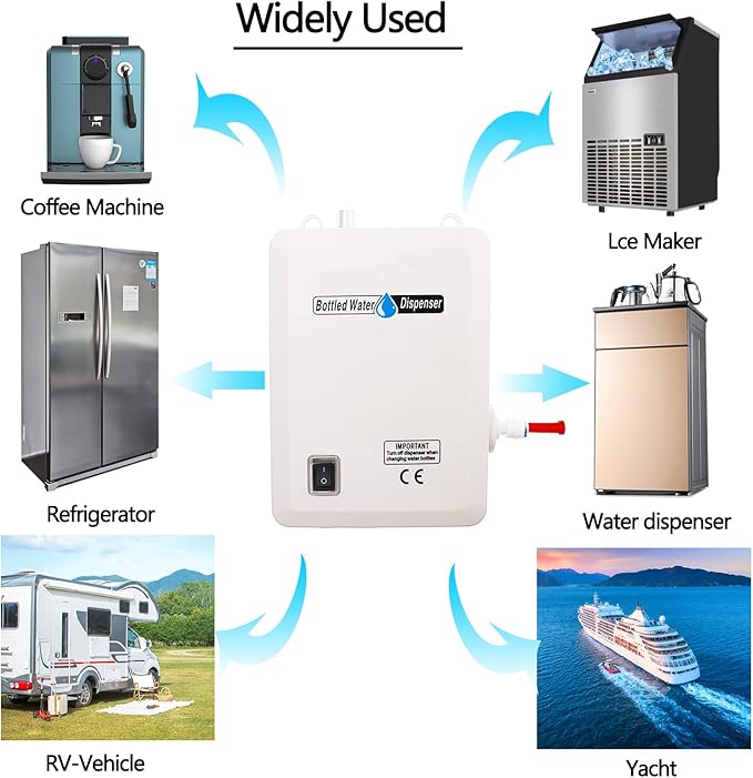 Bottled Adjustable Drinking Water Pump System Single-Tube Power 25W, Bottled Water Dispensing 2L Flow Electric Water Pump for 5 Gallon Bottle Water for Coffee,Refrigerators,Ice Maker,Faucet