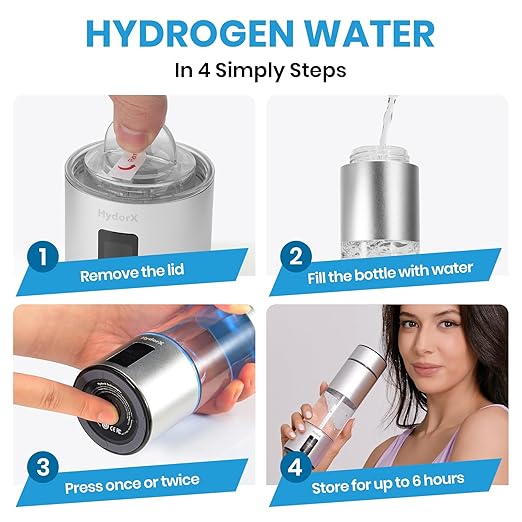 Hydrogen Water Bottle Portable Hydrogen Generator 6700ppb High Concentration Medical Grade 8.3oz USA Brand N117 SPE Platinum PEM Technology Hydrogen Bottle 100% Leaking Poof