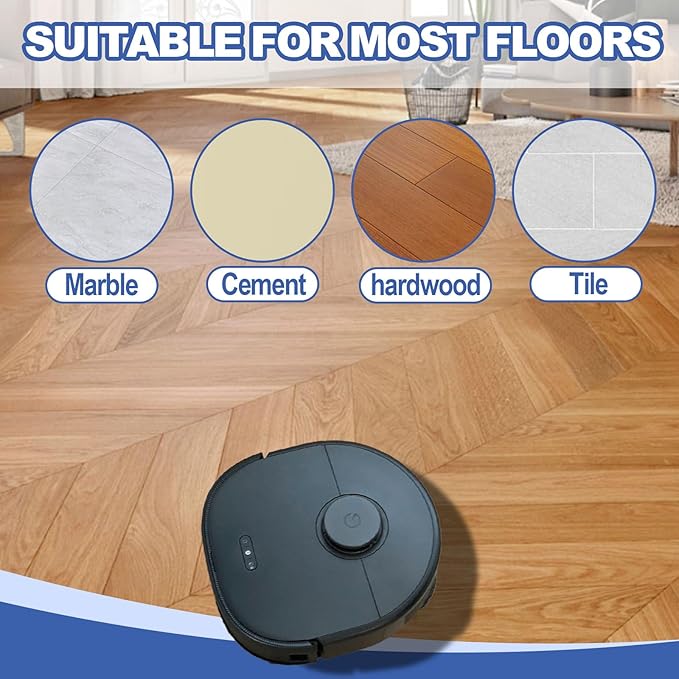 8 Pack Reusable Replacement mop Cloths Compatible with Eufy X10 Pro and eufy X9 Pro Omni Robot Vacuum Cleaner for Efficient Floor Cleaning - AquaVibe