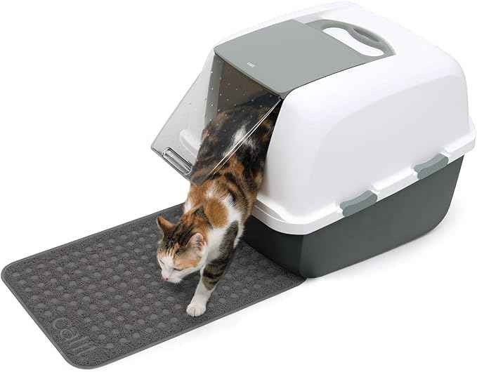 Catit Cat Litter Mat Rectangle Non-Slip Litter Trapping Mat Soft & Comfortable, Easy to Clean for All Cat Litter Types – Small
