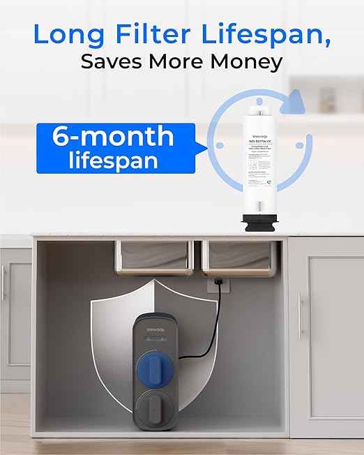 Waterdrop G5P700-Pro Reverse Osmosis System, NSF/ANSI 372 Certified, Dual Flow Reverse Osmosis Water Filter with 6 Months CF Filter, Replacement for WD-G5P700-Pro, Bundle