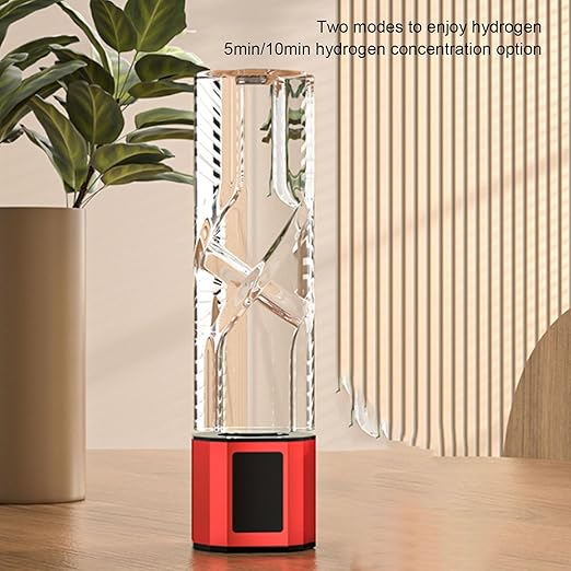 Hydrogen Water Bottle Generator, 250ml 2 Modes Automatic Backwash Mode 5V Hydrogen Water Machine for Fitness Sports Camping (Red)