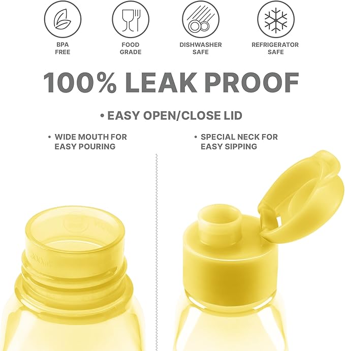 MILTON Travel Water Bottle – 1Pcs Reusable Sports Bottle with Easy Open Close Lid and Leakproof Neck – Food Grade Plastic Water Bottles for Adults and Kids, School, Gym